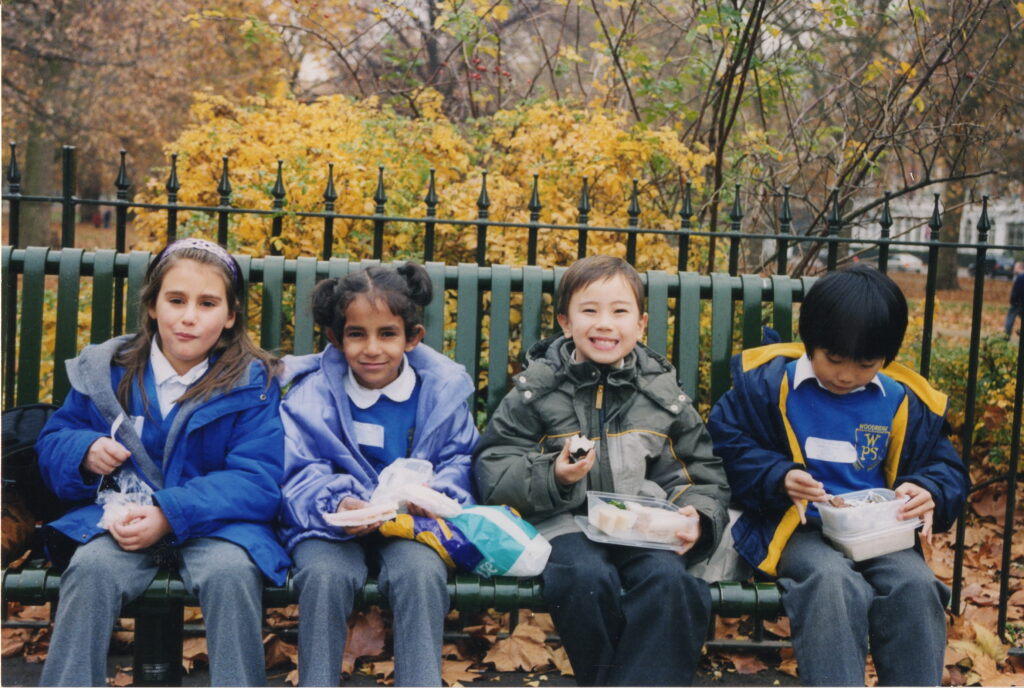 Holding an Onigiri during a school trip - early 2000s