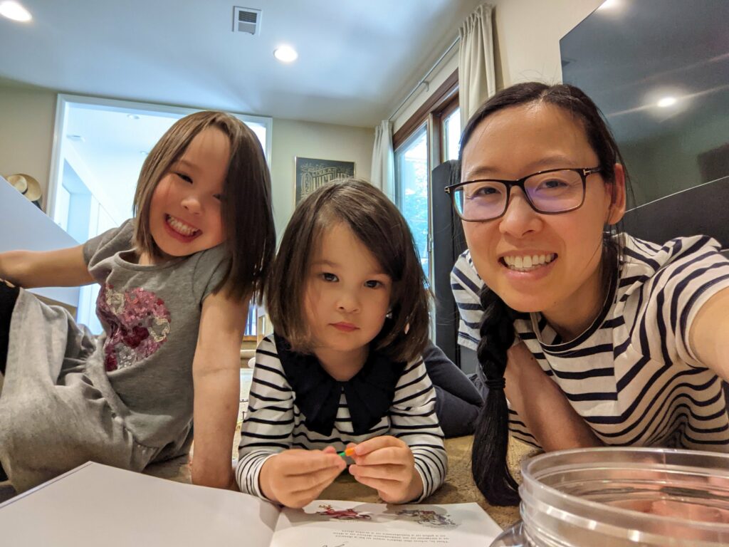 Ling with her twins
